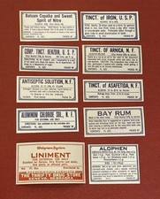 Vintage Drug Store Pharmacy Apothecary Labels Walgreens Thrifty Drug 10A picture