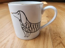 Lenox Kate Spade Jingle All The Way Dachshund Mug Gold Trim Porcelain Coffee picture