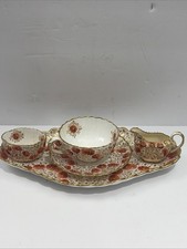 Antique 1875-1890 Spode Copeland Individual Tea Set Cup Creamer Sugar bowl Tray picture