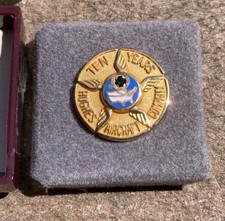 Vintage Hughes Aircraft 10 Year 10K Solid Gold Enamel Service Pin w Case picture