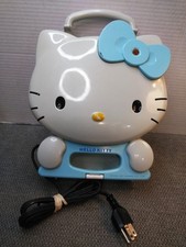 VTG. 2001 Sanrio Sanyo Hello Kitty 4 Character Waffle Maker BLUE & WHITE picture