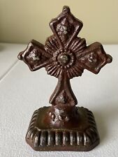 Jan Barboglio Hand Forged Iron Cross. 5-1/4” X 3-1/2” House Blessings. picture