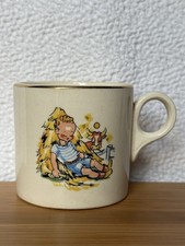 Vintage Childs Mug Cup Toy 2 Inch Boy With Cow picture