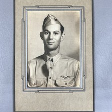 Vintage US Army Air Forces Military Serviceman WWII Era Photo Portrait Uniform picture