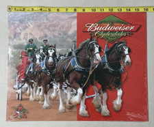 Budweiser The Famous Clydesdales Tin Metal Beer Sign Bar Man Cave 16 X 12.5 New picture