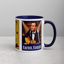 New Premium 11oz Mug Dark Blue Faron Young High Noon Classic Country FAN picture