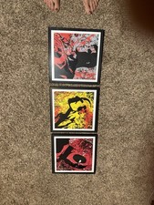 Set of 3 DC Comics Marvel 12x12 Framed Signed Prints picture