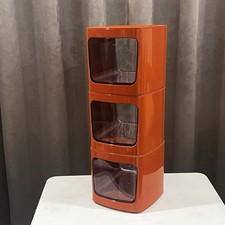 Lot Of 3 Orange Morden Space Age Style Modular Desk Drawer flowerpot picture