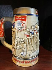 Vintage 1980 1984 Ceramart Brazil Budweiser LA Summer Olympics Beer Stein COOL picture