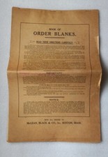 Antique 1920s Pad of Blank  McLean Black Sales Order Forms w Carbon Boston, Ma. picture