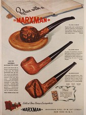 1946 Original Esquire Art WWII Era Art Ads Marxman Pipes Van Merrit Beer picture