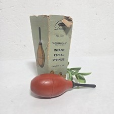 Vtg Davol Infant Rectal Syringe No 512 Original Box 1 oz Rubber Bulb USA Prop picture