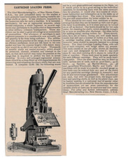 IDEAL MFG. CO. Cartridge Loading Press Ammunition 1892 Catalog Ad New Haven picture