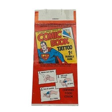 1962 Topps Superman Tattoo Bubble Gum Wrapper Tattoo VG picture