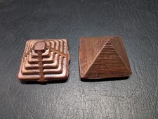 Two (2) Copper Pyramid Solid Egyptian Cast Paper Weight ManCave 2.7 oz .999 Cu picture