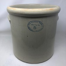 THE WESTERN POTTERY CO. DENVER COLORADO 5 GALLON CROCK picture