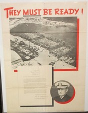 Vintage 1943 Original WWII Poster 