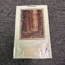 1925 Tree Woods Greeting Painting NEW Package Wall Hanging 12’X7.5’ Antique picture