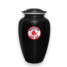 Boston Red Sox Baseball Style Cremation Black Urn Adult Human Ashes Urns w/Bag picture