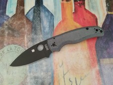 Spyderco Shaman , Black CPM-Rex76 Plain Blade,  Blue Jeans Micarta Handle picture