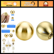 25mm Solid Brass Ball Finials for Lamps - 2PCS Metal Screw-On Lamp Accessories picture