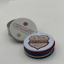 New Chimay Triple On Draught Pères Trappistes Beer Coaster Set Bar Decor Advert picture