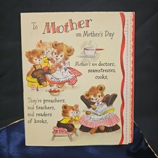 Vintage Mothers Day 3 Page Hallmark Card picture