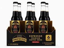 Manhattan Special Premium Coffee Soda 12oz / 6 Pack Glass Bottles picture