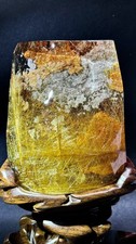 5.3LB TOP Natural Rutilated Garden Ghost Quartz Crystal Mineral Reiki + stand picture