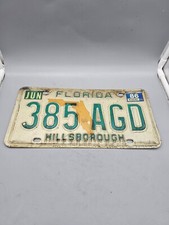 License Plate Florida 385AGD 1986  Craft Mancave Hillsborough  picture
