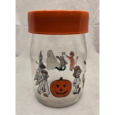 Vintage Carlton Halloween Candy Jar – Witch Ghost Skeleton Devil Angel Pumpkin picture