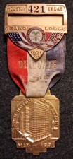 Vtg 1931 Railway Trainmen Brotherhood Delegate Badge Houston Texas Rice Hotel picture