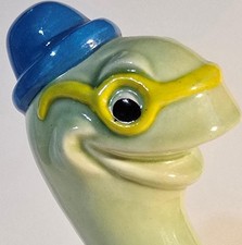 Vtg. Whimsical Cute Snail Wearing Glasses Figurine 1976 HANDCRAFT STUDIO OHIO picture