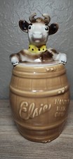 Vintage Borden Dairy Farms Elsie the Cow In A Barrell Cookie Jar 11.5