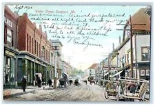 1905 Water Street Stores And Carriages View Eastport Maine ME Posted Postcard picture