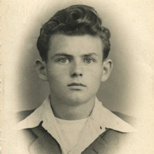 Vintage Portrait Photo 1950s Handsome Young Man Pompadour Hair Rockabilly Style picture
