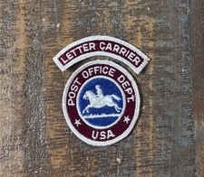 Post Office Dept Letter Carrier Postal Service Mail Patch & Tab Set USPS 1960s picture