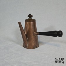 Antique Jos Heinrichs Pure Copper Coffee Pot Paris New York Wood Handle 8