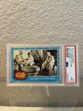 Topps 1977 Star Wars LUKE AGREES TO JOIN BEN KENOBI #28 PSA 9 Low Pop picture