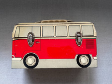 Vintage 1960s Omni Graphics VW Volkswagen Bus Metal Lunch Box No Thermos Rare29A picture