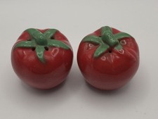 Adorable Vintage Mini Kitschy Tomato Salt & Pepper Shakers.  picture
