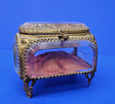 Antique 1904 ST LOUIS World Fair Beveled Glass Small Jewelry Casket Trinket Box picture