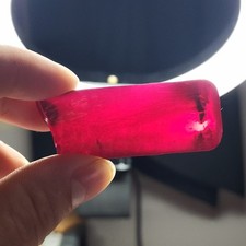 221ct Lab-Created Ruby Corundum Gemstone Rough Pigeon Blood Colour picture