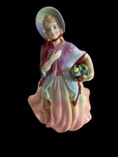 Vintage 1920’s Signed Paragon Figurine “Alice” Woman Holding Flowers 7.75” picture