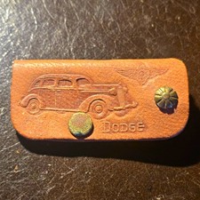 Vintage Dodge Plymouth Leather Key Holder 1930s 40s Dealer Advertising Missouri picture