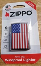 Zippo American FLAG STARS AND Windproof Lighter USA NEW SEALED picture