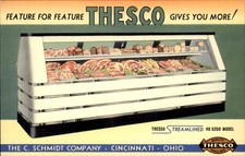 Cincinnati Meat Schmidt Display OUTSTANDING LINEN ADVERTISING Postcard bhn picture