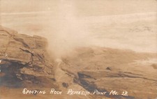 RPPC SPOUTING ROCK PEMAQUID POINT LIGHT BRISTOL MAINE 1913 POSTCARD picture