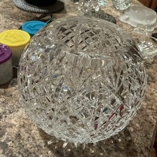 Vintage Poland Large Cut Crystal Vase 25” Round Globe picture