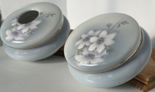 Antique Z.S &C  Co Bavaria Hair Catch & Powder Jar Hand Painted Vanity Set Of 2 picture